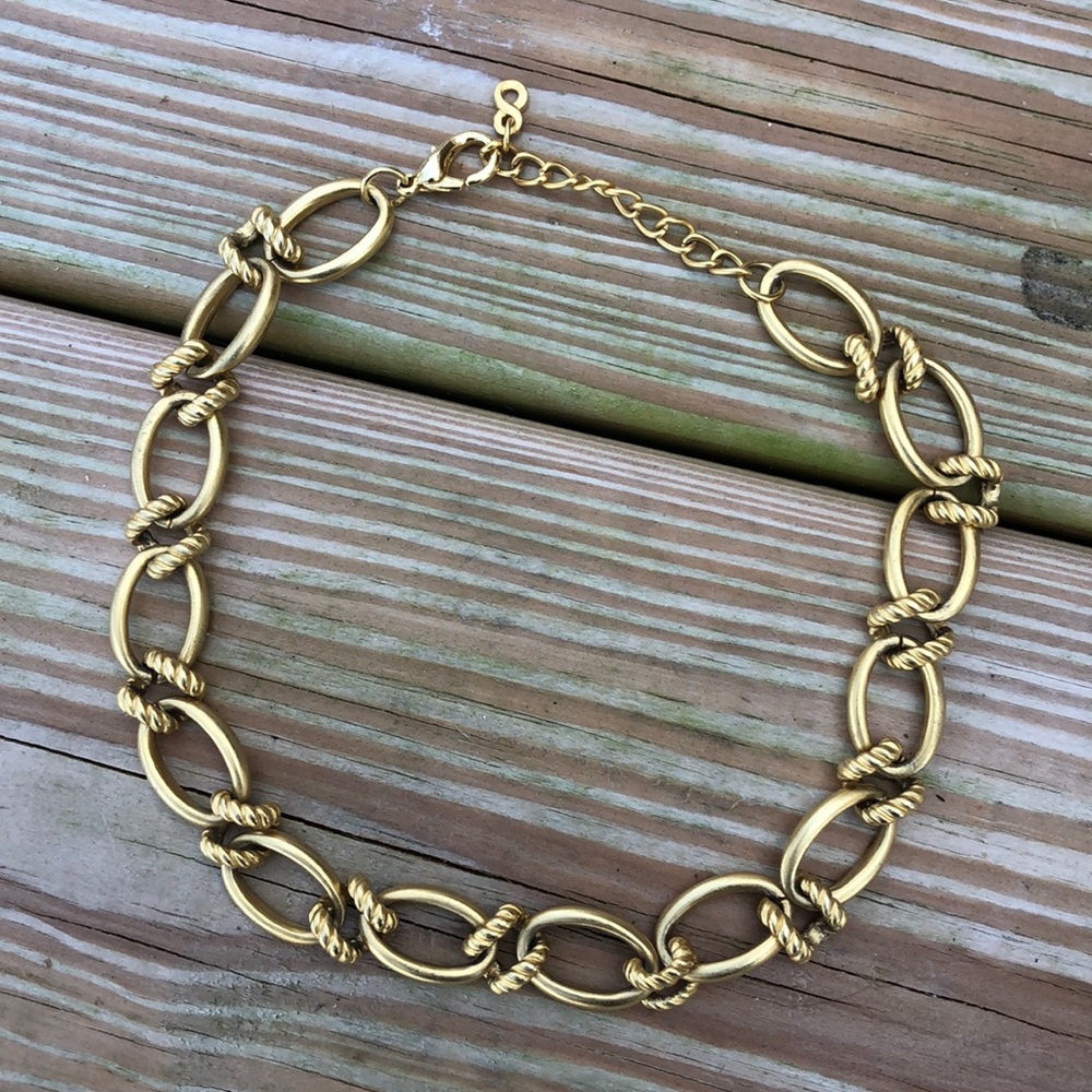 Gold Open Link Statement Necklace